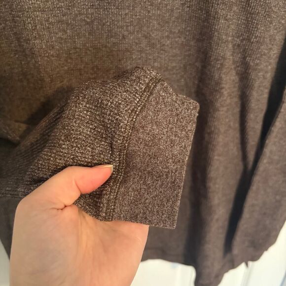 Mountain Ridge Ribbed Long Sleeve Shirt Brown XL - Picture 4 of 8